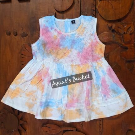 Summer Friendly Baby Girl’s Tie Dye Frock