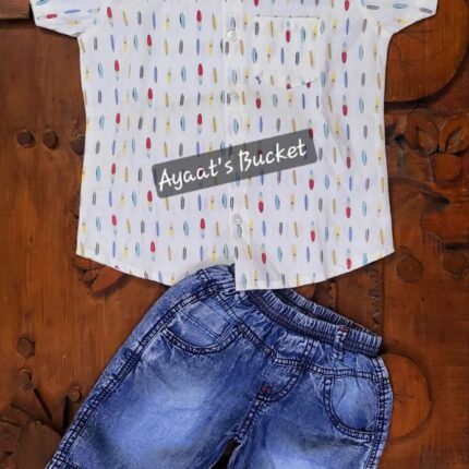 Summer Friendly Baby Boy’s Shirt With Denim Set