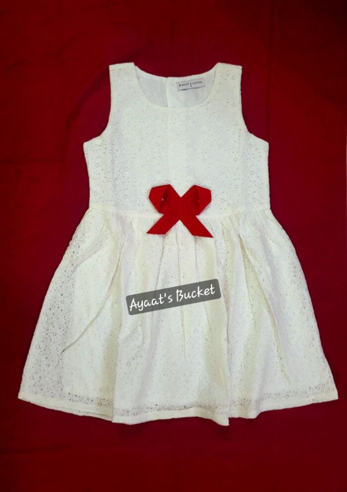 Summer Friendly Baby Girl’s Chikankari Bow Frock