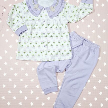 Floral Frock and Pant Set PURPLE
