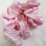 Butterfly Series Embroidered Hair Scrunchie(1 pc)- Pink