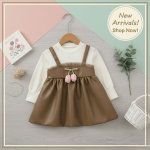 Leather Frock – OLIVE GREEN / CHOCOLATE - Image 6