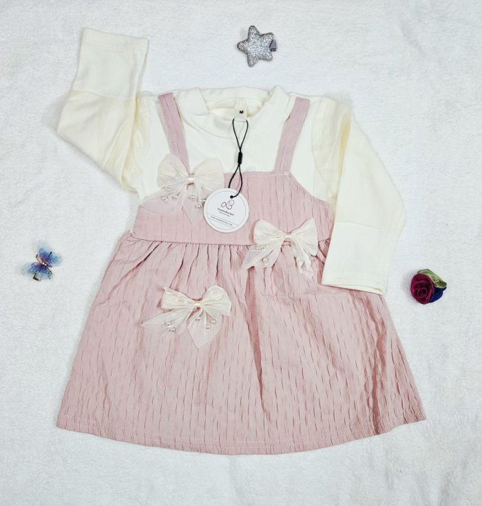 Bow Perl Frock BABY PINK - Image 1